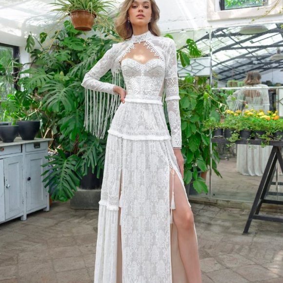 BOHO WEDDING DRESS - NEW - Picture 3 of 4